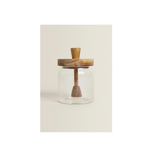 Frasco de 1000g, botellas de miel, peine de miel transparente, tarros de miel de vidrio con tapa de madera, cuchara y tapa, superventas - Product Image 6