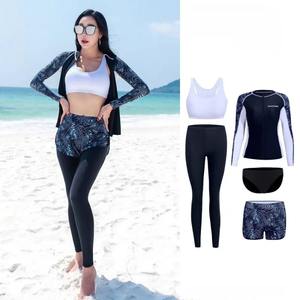 ชุดว่ายน้ำเล่นเซิร์ฟแขนยาวมีซิปชุดว่ายน้ำคู่ชุดแรชการ์ดและกางเกงขายาวสำหรับกีฬาทางน้ำ - Product Image 1