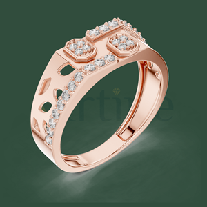 Anillo de zafiro 14K Diseño único de Halo - Product Image 1