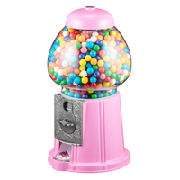 Distributeur de bonbons vintage Kwang Hsieh 15 pouces rose avec support blanc, globe en verre en alliage d'aluminium, capacité de 5 lb, utilisation facile, haute performance