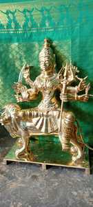 Tirelire artisanale en laiton Kamdhenu en forme de vache et de veau pour la prospérité et la richesse, collection de cadeaux de décoration d'intérieur porte-bonheur - Product Image 6