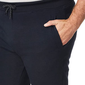 Pantalones de chándal de lana para correr informales activos para hombre, pantalones de chándal de patrón recto con bolsillos en la cintura con cordón, estilo frontal plano - Product Image 6
