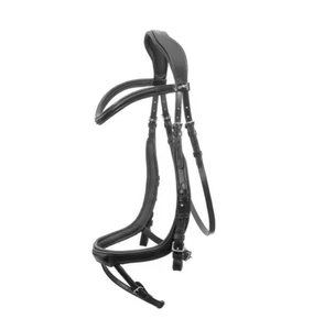 Ensemble de brides de cheval anglais de qualité supérieure en cuir noir véritable avec boucles en acier inoxydable en laiton Tack équestre en gros - Product Image 1