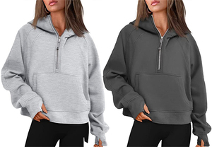 2024 gros sweats à capuche personnalisés pour femmes fermeture éclair/pull-over vêtements de rue/sweats à capuche formels à séchage rapide - Product Image 4
