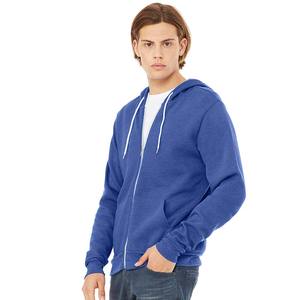 Bella Canvas Long-Sleeve <b>Full</b>-<b>Zip</b> Hooded Drawstring with Kangaroo Pocket Fleece <b>Hoodie</b> for Men - Product Image 2