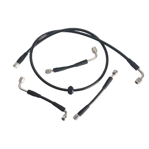 Tuyau <span class=keywords><strong>de</strong></span> frein noir AN3 en PTFE avec raccords en acier inoxydable femelle 3/8-24 90 °   Tuyau d'huile d'embrayage universel pour motos <span class=keywords><strong>de</strong></span> <span class=keywords><strong>course</strong></span>, avant et arrière - Product Image 5