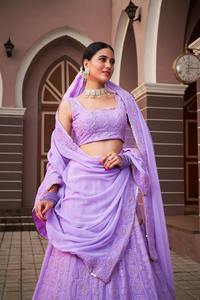 มาใหม่ล่าสุด georgette lucknowi พร้อมเลื่อมทำงานเสื้อเบลาส์อินเดีย lehenga และผู้ส่งออก dupatta - Product Image 5