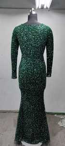 Vestido de seda floral con cuentas de lentejuelas Estilo de vaina ajustado Longitud corta Manga larga Cintura natural-Ropa informal de fiesta formal - Product Image 3