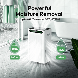 Déshumidificateur Électrique à Compresseur 40L/Jour avec Contrôle WiFi Intelligent pour Maison, Usage Commercial, Sous-sol, Séchage de Vêtements, Grande Pièce - Product Image 2