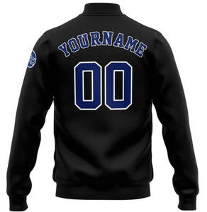 Vestes universitaires pour hommes OEM Vêtements de sport en laine personnalisés Lettres de baseball brodées Manteau d'entraînement décontracté à col montant en peau de mouton d'hiver - Product Image 2