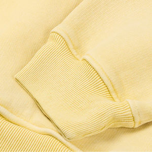 Sweat à capuche jaune vintage pour femmes 100% coton polaire Logo personnalisé respirant Style Streetwear pour femmes lavé hiver - Product Image 4