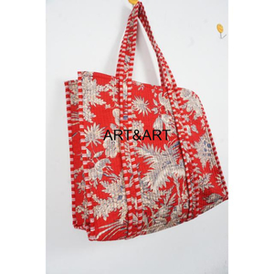 Sac fourre-tout de haute qualité fait à la main en coton matelassé dame bohème pour le shopping et le stockage de bagages de voyage quotidien des femmes - Product Image 4