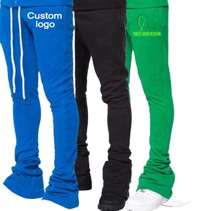 Custom Logo Men's Streetwear Clothing <b>Jogging</b> Stacked Pants Zip Hoodie 2 pcs Set Tracksuits <b>Jogging</b> <b>Suits</b> For Men - Product Image 3