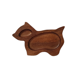 Plato para servir de madera de Mango con forma de conejo marrón Natural oscuro, decoración de lujo para el hogar, bandeja grande para aperitivos de frutas, Navidad, Acción de Gracias, a granel - Product Image 3