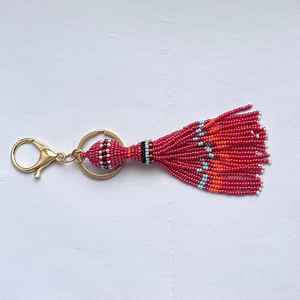 Gland porte-clés pour femmes breloque de sac perlé accessoires perlés pour sacs breloque de sac à main boule perlée sac à main femme - Product Image 3