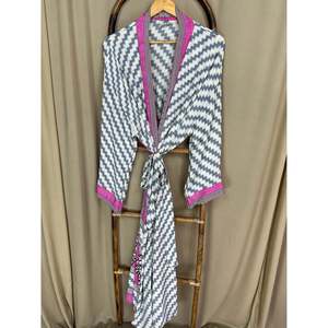 Recycled Silk Sari Women's Boho Chic Vintage <b>Beach</b> Cover Dress <b>Robe</b> for Resort Wear Gypsy House Kimono for Lounge Swimsuit - Product Image 5