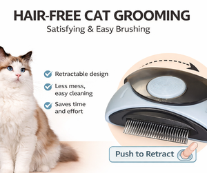 Self Cleaning Plastic & Silicone Pet Grooming Brush <b>Dog</b> Cat Deshedding Slicker One <b>Button</b> Hair Removal Massage Comb - Product Image 3