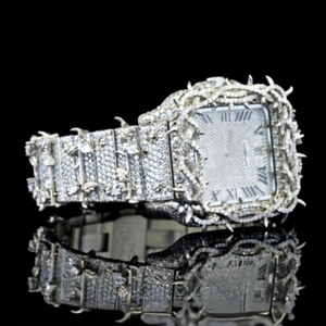 Montre automatique de luxe Thorn Square, cadran noir romain argenté, mouvement japonais, boîtier en acier inoxydable, style hip-hop, fonction date automatique - Product Image 3