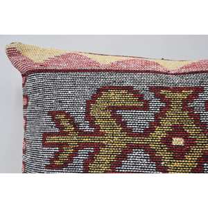 Red Vintage Wool <b>Bolster</b> <b>Pillow</b> 16x24 Inches Traditional Patterned Woven Non-Slip Eco-Friendly Removable Washable Decorative - Product Image 2