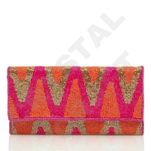 <b>Pink</b> Flower Beaded <b>Clutch</b> Purse for Women Summer Party <b>Bag</b> with Birthday Gift Floral Bead Design Custom Beaded Party <b>Clutch</b> - Product Image 5