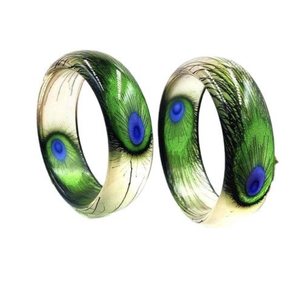 Brazalete de Resina de Madera con Diseño Personalizado, Brazalete de Resina Epoxi de Moda, Joyería con Flores Reales, Hexagonal Unisex para Bodas - Product Image 4