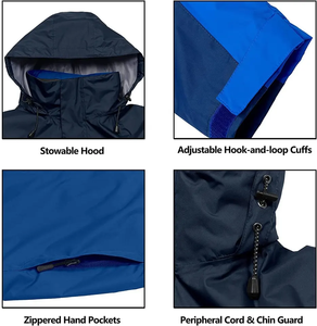 Coupe-vent imperméable de montagne pour homme Imperméable à capuche léger et compressible Veste de pluie pour homme pour extérieur Course à pied Randonnée - Product Image 5