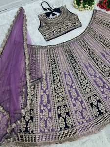 Juego de Lehenga Choli nupcial de trabajo de secuencia de bordado pesado con estilo tradicional Dupatta - Product Image 5