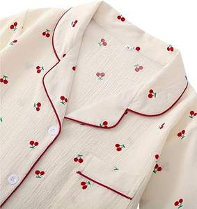 2 Piece Pajamas for <b>Women</b> Cherry Floral Graphic Print <b>Short</b> Sleeve Button <b>Shirt</b> <b>and</b> <b>Shorts</b> Sleepwear <b>Set</b> - Product Image 3