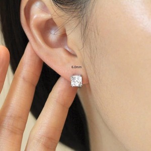 Boucles d'oreilles en diamant de laboratoire de taille Asscher, certifiées IGI, VVS, style élégant, avec or 14 carats, bijoux fins pour femmes à bas prix - Product Image 4