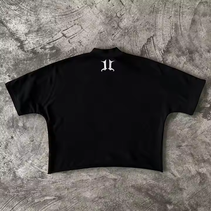 T-shirts tricotés en coton pur pour hommes T-shirt à manches courtes avec logo personnalisé Fabricant OEM Hauts décontractés d'été respirants et doux - Product Image 2