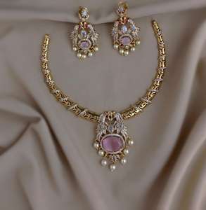 Conjunto de Collar con Acabado Mate CZ, Collar Hasli con Pendientes, Calidad Premium, Uso Mínimo, Perfecto para Fiestas y Bodas - Product Image 5