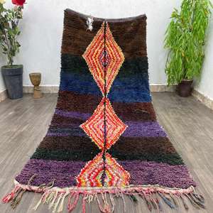 พรมทอมือที่สวยงามงานแฮนด์เมดพรมทอมือพิมพ์ลายบล็อกด้วยมือพรมผ้าฝ้าย100% สำหรับตกแต่งบ้านห้องนั่งเล่น - Product Image 1