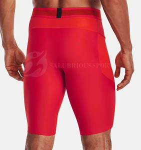 Workout Running Short de compression pour homme Spandex respirant/Polyester Short à séchage rapide au genou avec marque privée - Product Image 4