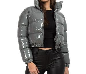 Nouvelle veste matelassée courte élégante pour femmes, réversible, col à capuche, respirante, broderie, fermeture éclair, perles, design matelassé à bulles - Product Image 1