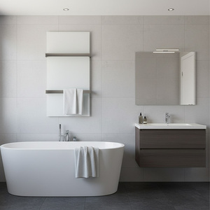 Elegante Calentador de Baño de Vidrio de 450W con Elemento Calefactor de Fibra de Carbono, Montaje Empotrado en Pared, Protección contra Sobrecalentamiento, IP65, Rieles Ajustables - Product Image 5