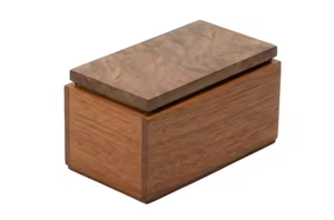 Crescent Crafts, lujosa caja de almacenamiento de madera, recuerdo rectangular de madera maciza para Anillos y joyas, patrón cuadrado, embalaje de cartón - Product Image 3
