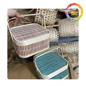 Panier pique-nique en bambou solide avec poignée | Pour la préparation du pique-nique et le cadeau | Grande et petite taille disponible - Product Image 2