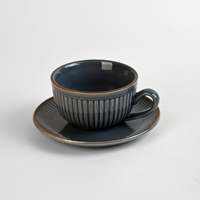 Nouvel ensemble de tasses à thé et soucoupes en porcelaine fine, esthétique, de luxe, durable, design européen minimaliste, logo personnalisable, pour le thé de l'après-midi