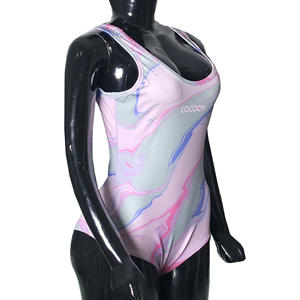 Traje de Baño Deportivo de Una Pieza con Estampado de Sublimación Rosa para Mujer, Traje de Baño Elástico para Natación, Playa, Fitness y Entrenamiento - Product Image 6