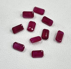 Rubí Birmano Natural de Primera Calidad, Calentado, Corte Octogonal de 3x5 mm, Color Rojo Rosado, Gema Suelta para Hacer Pulseras y Pendientes - Product Image 2