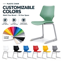 Chaise en plastique empilable de haute qualité, design contemporain, multicolores, pour la maison, l'école, le bureau, la formation, fabrication chinoise