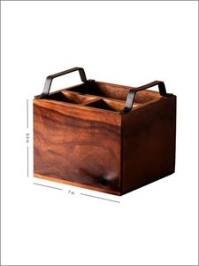 Organizador de Cubiertos de Madera Moderno con Asa, Caja de Almacenamiento Apilable para Cocina, Mesa de Comedor, Restaurante y Uso Doméstico - Product Image 4