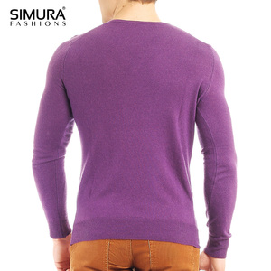 Pull en tricot à col en V pour homme SIMURA, sweat-shirt surdimensionné, couleur unie, manches longues, décontracté, automne - Product Image 3