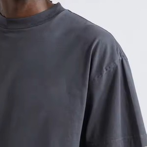 เสื้อยืดคอกลมผ้าฝ้าย100% ฟอกสีกรดแบบใหม่เสื้อยืดแนวสตรีท300GSM ทรงหลวมโอเวอร์ไซส์สำหรับผู้ชาย DTG DTF - Product Image 3