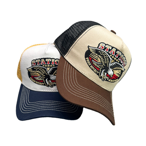 CustomTrucker Caps Parche bordado de 2 tonos Logo Curved Brim Deportes al aire libre Mercancía Publicidad Venta al por mayor ODM Injae Vina Sombreros - Product Image 4