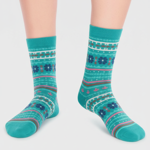 Vente en gros de chaussettes de haute qualité en coton bio à rayures colorées pour femmes Votre logo en Turquie OEM de marque personnalisée et écologique - Product Image 1
