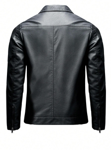Chaqueta de Cuero para Hombre, Fabricada con Piel de Becerro, Estilo Moderno con Botones, Chaqueta de Cuero Premium para Hombre - Product Image 2