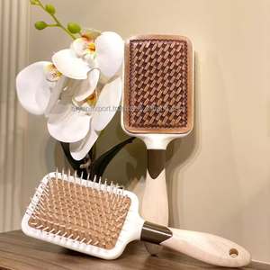 2024 New Trending Real Hand <b>Engraved</b> <b>Tooled</b> Leather Cowboy Paddle Hairbrush Western Hand Painted Soft Bristle Travel Hairbrush - Product Image 3