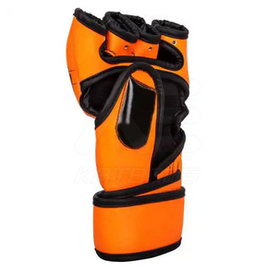 KATBROS MMA Gloves Half Finger PU Leather for Closure Orange Waterproof Non-Slip for Martial Arts Outdoor Adults - Product Image 5