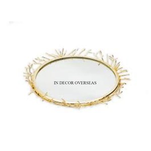 Bandeja de espejo de forma redonda de diseñador único más elegante para servir frutas y dulces suministros de centro de mesa de Hotel y restaurante - Product Image 2